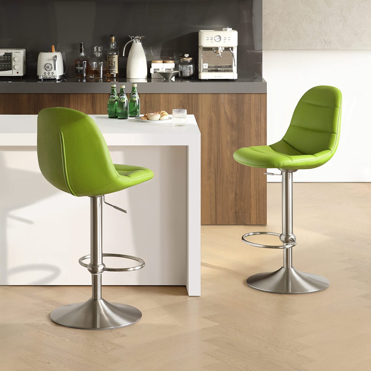 Sgabello Ecopelle Satinato - Ferrero Verde