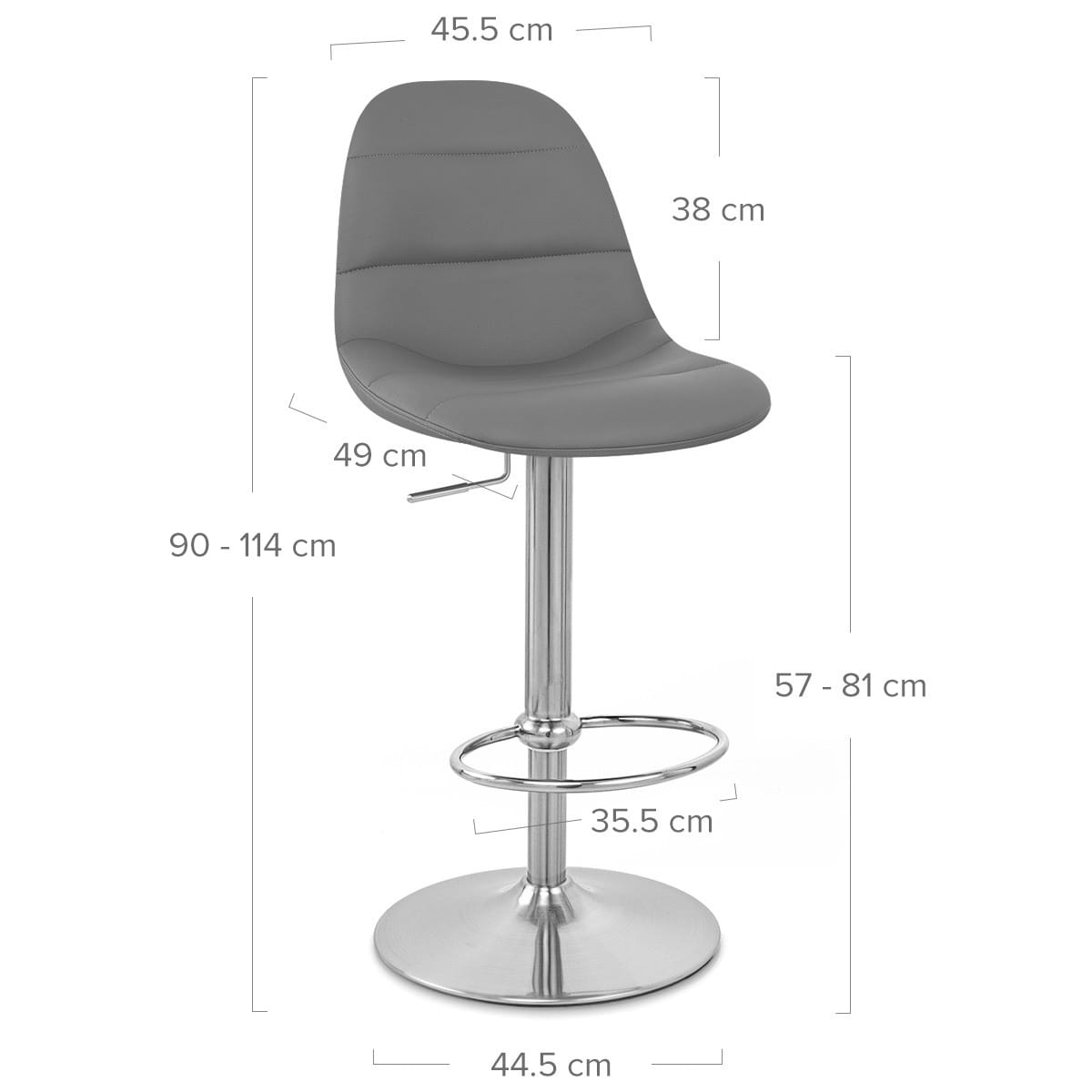 Sgabello Ecopelle Satinato - Ferrero Grigio