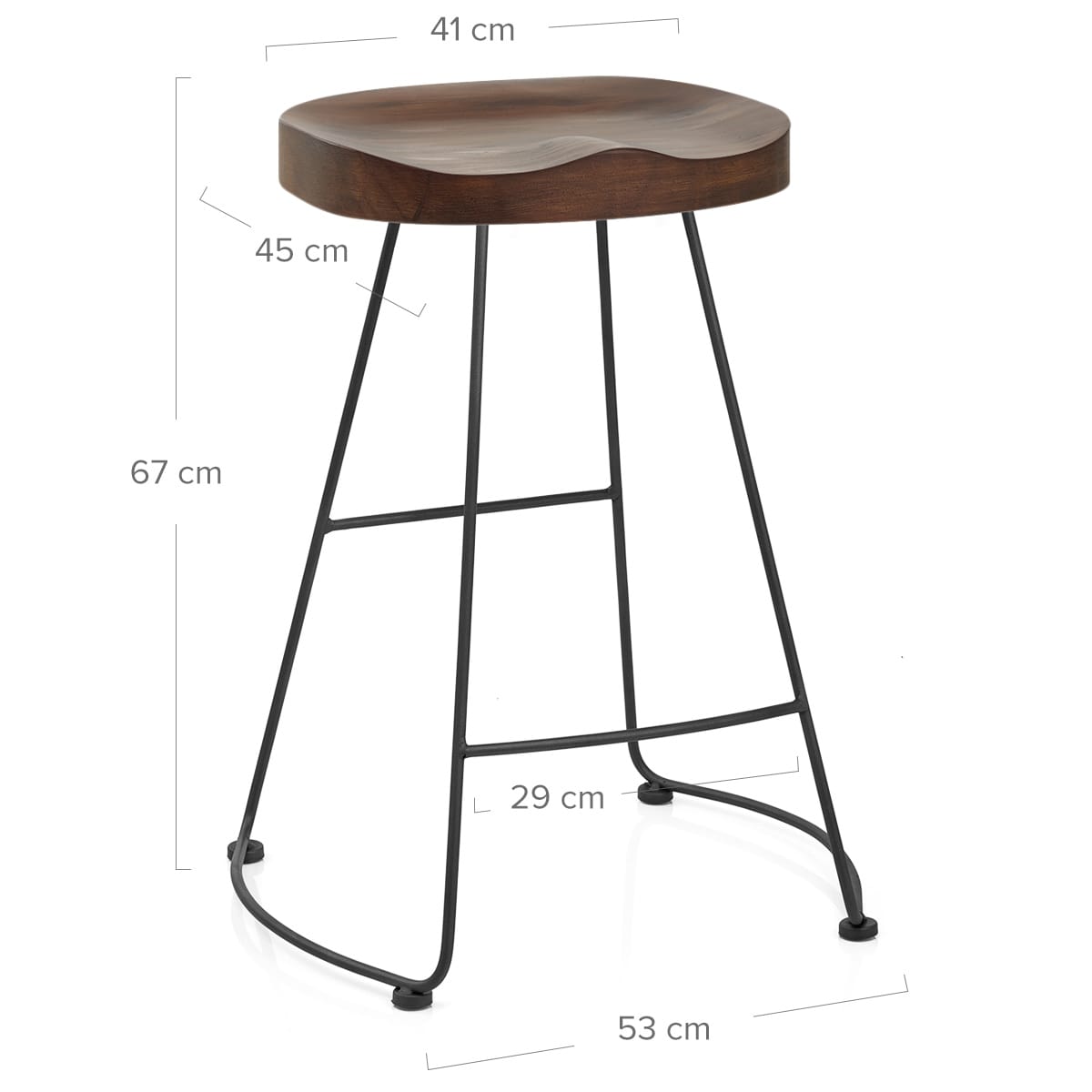 Sgabello Nero Legno Scuro - Freedom Legno