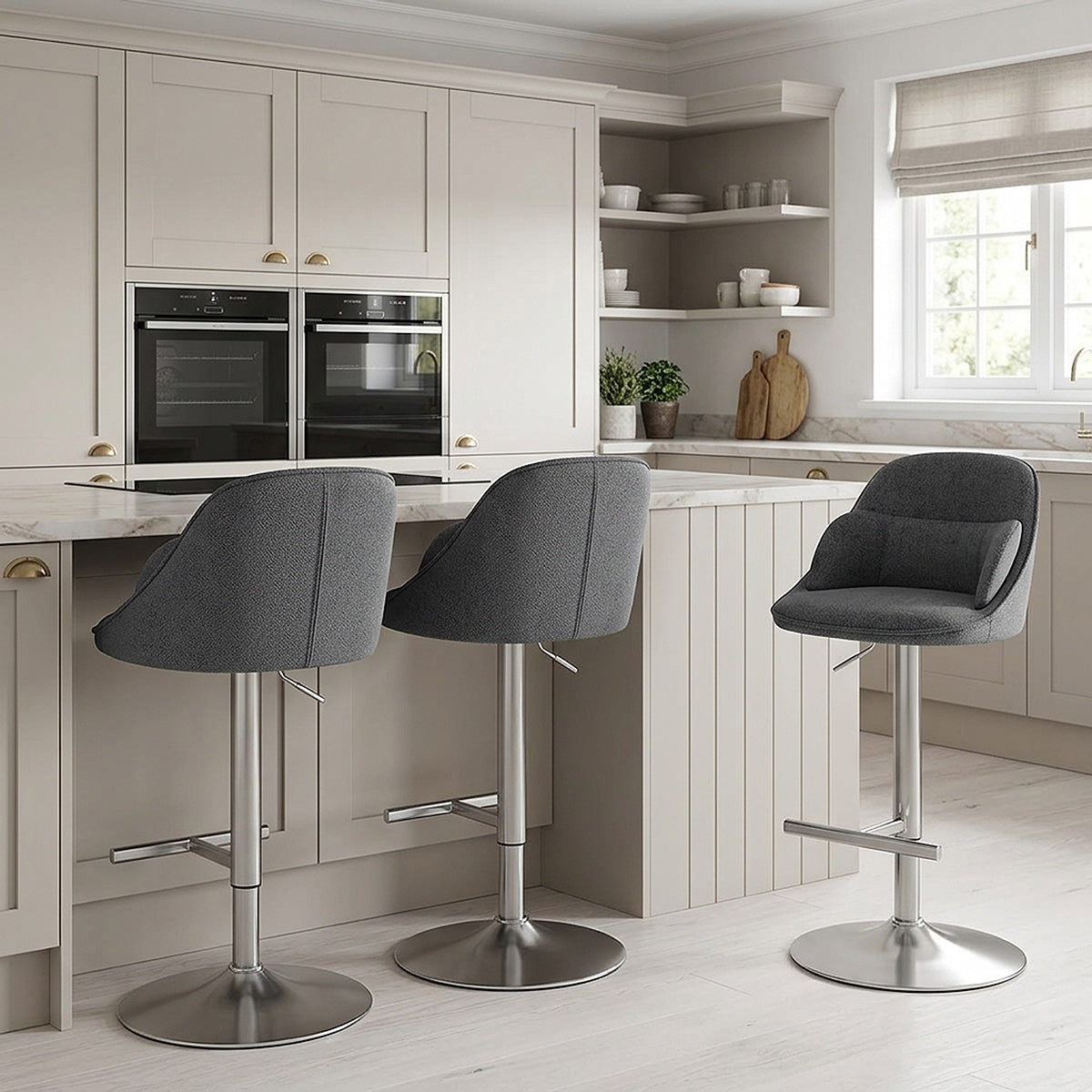 Sgabello Stoffa - Freya Grigio scuro