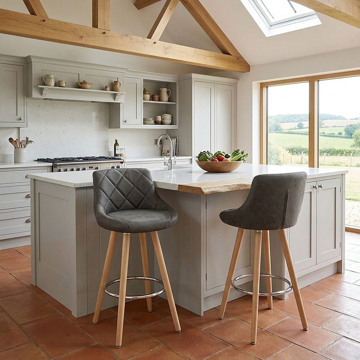 Sgabello Ecopelle - Fuse Grigio scuro