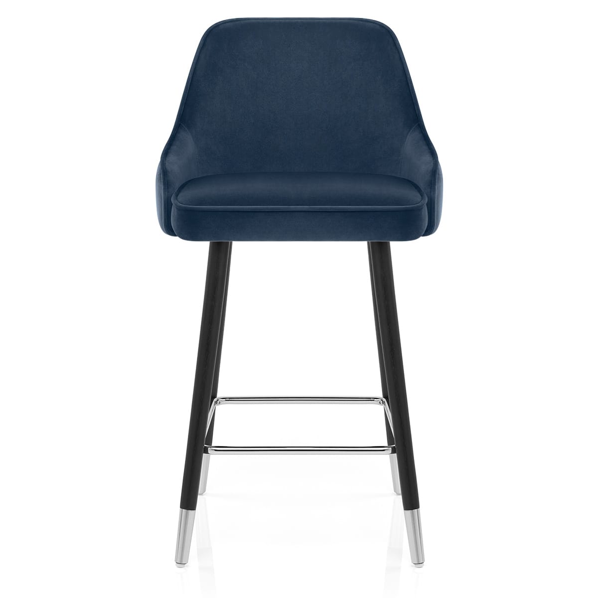 Sgabello Velluto Legno - Glam Blu