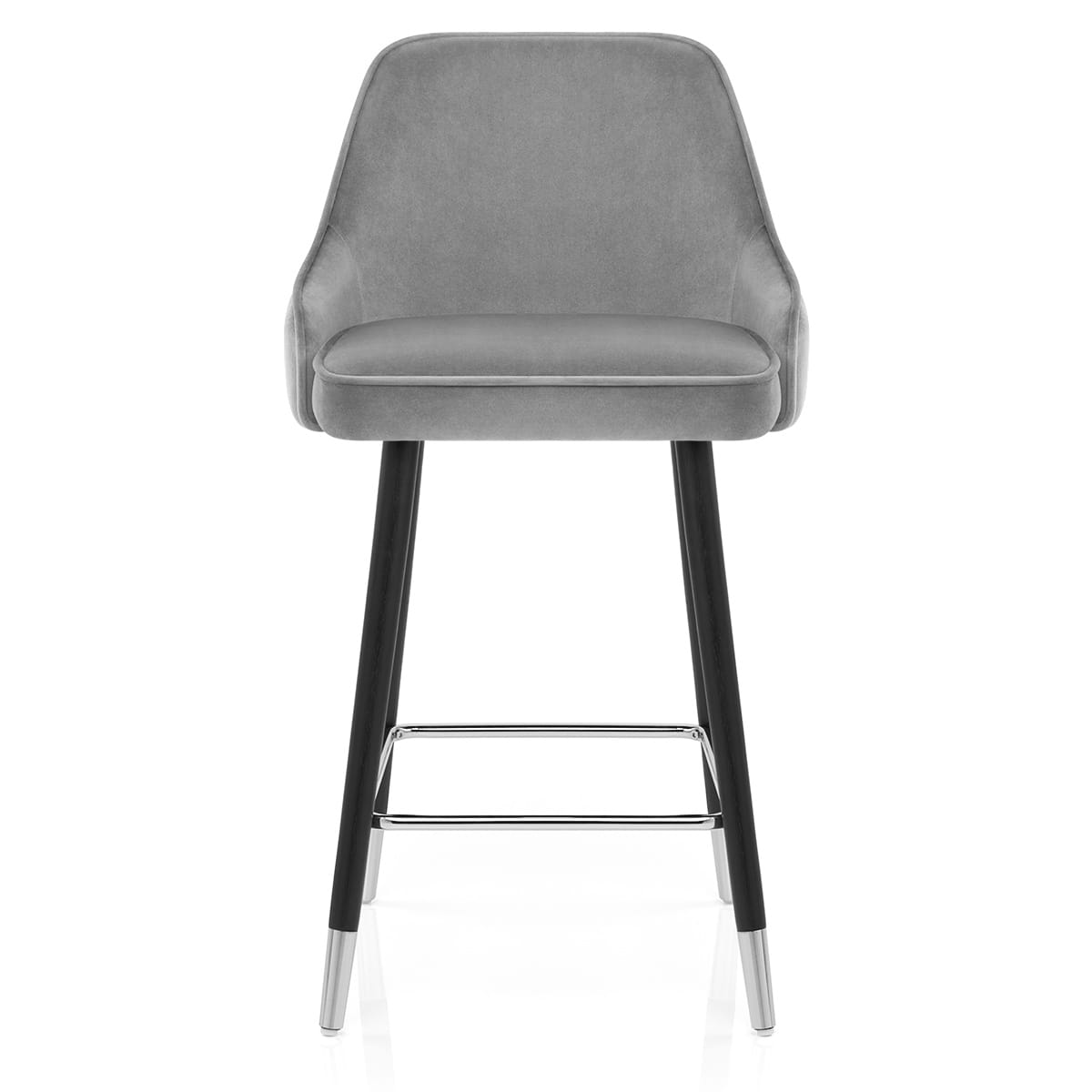 Sgabello Velluto Legno - Glam Grigio