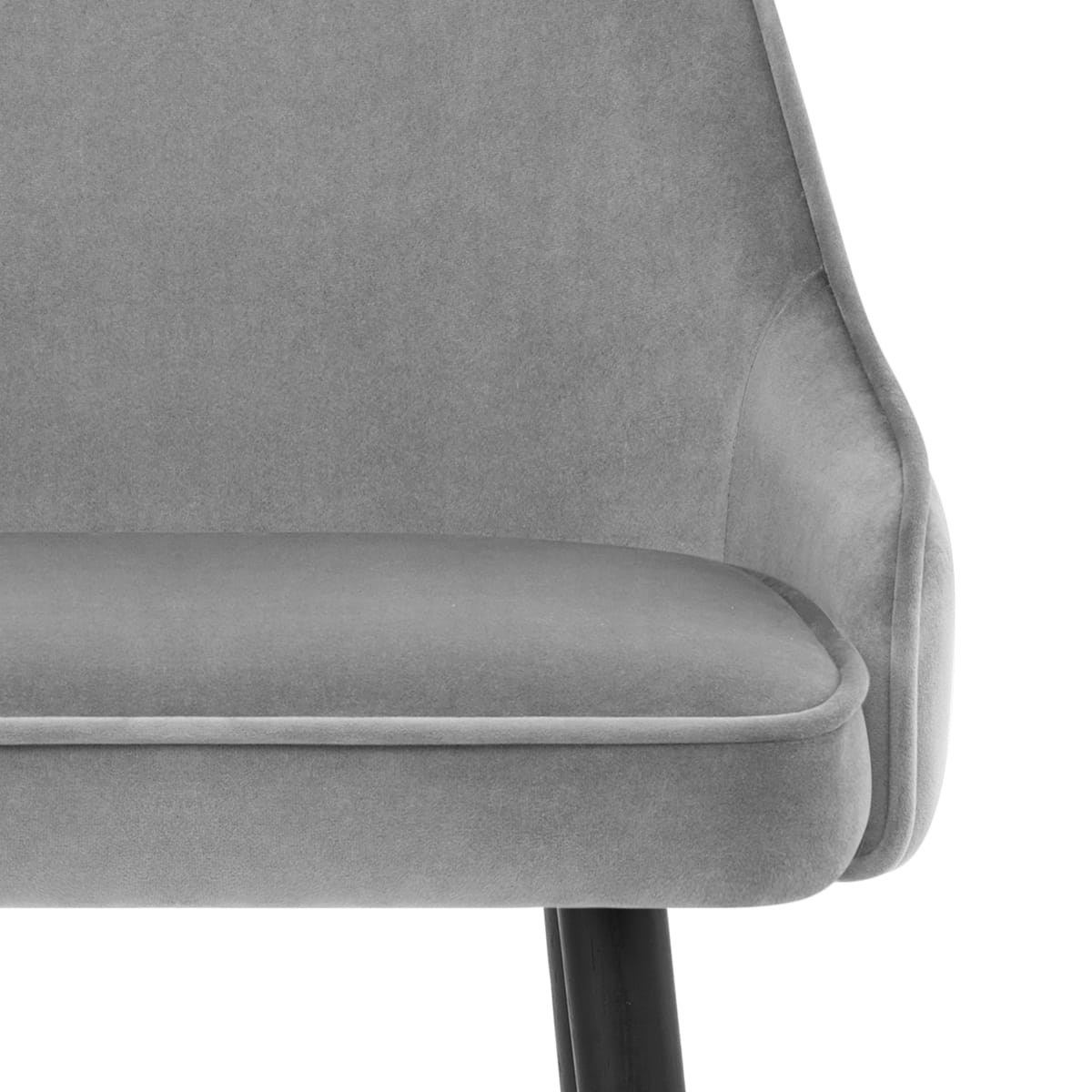 Sgabello Velluto Legno - Glam Grigio