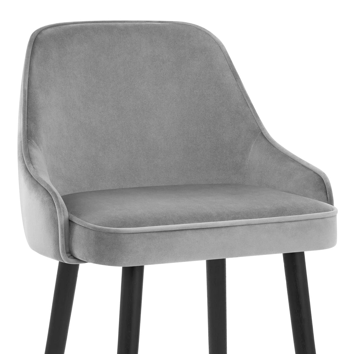 Sgabello Velluto Legno - Glam Grigio