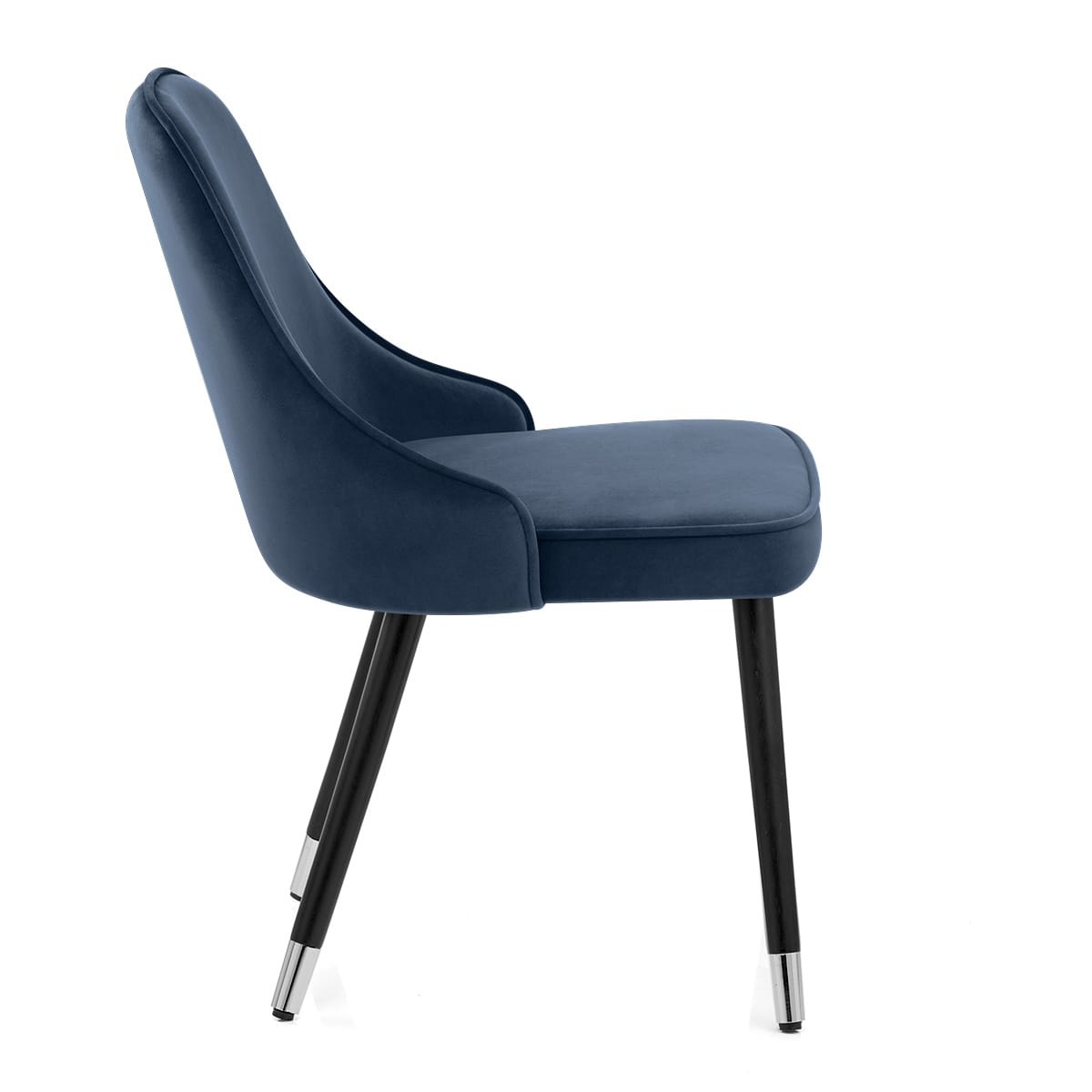 Sedia da pranzo Velluto Legno - Glam Blu