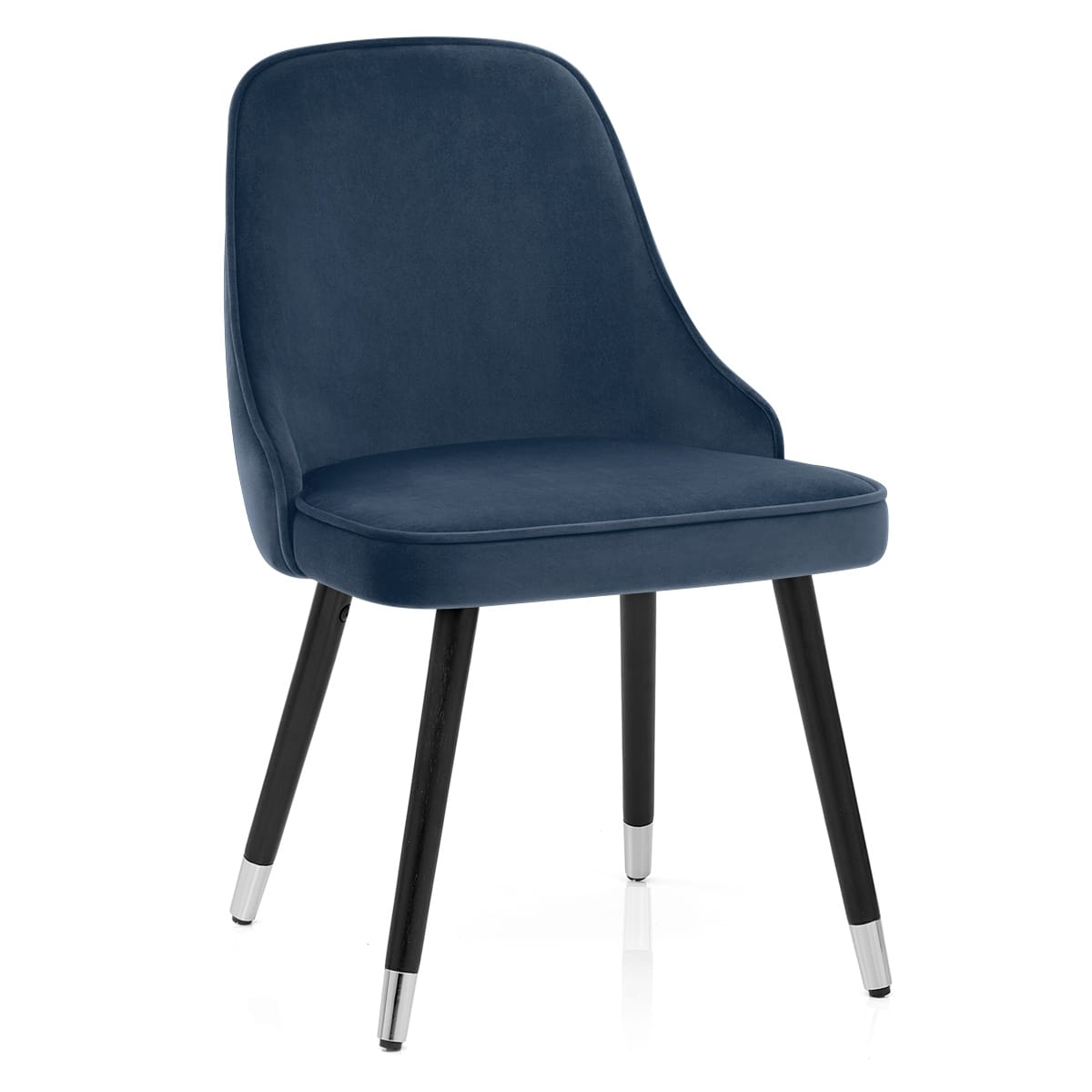Sedia da pranzo Velluto Legno - Glam Blu