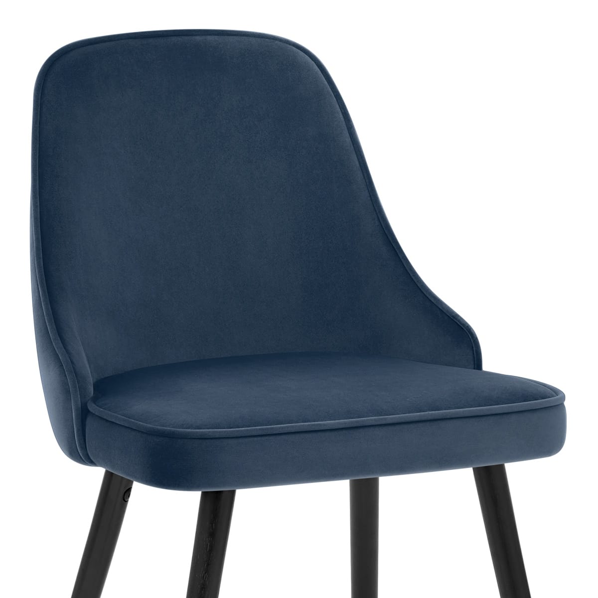 Sedia da pranzo Velluto Legno - Glam Blu