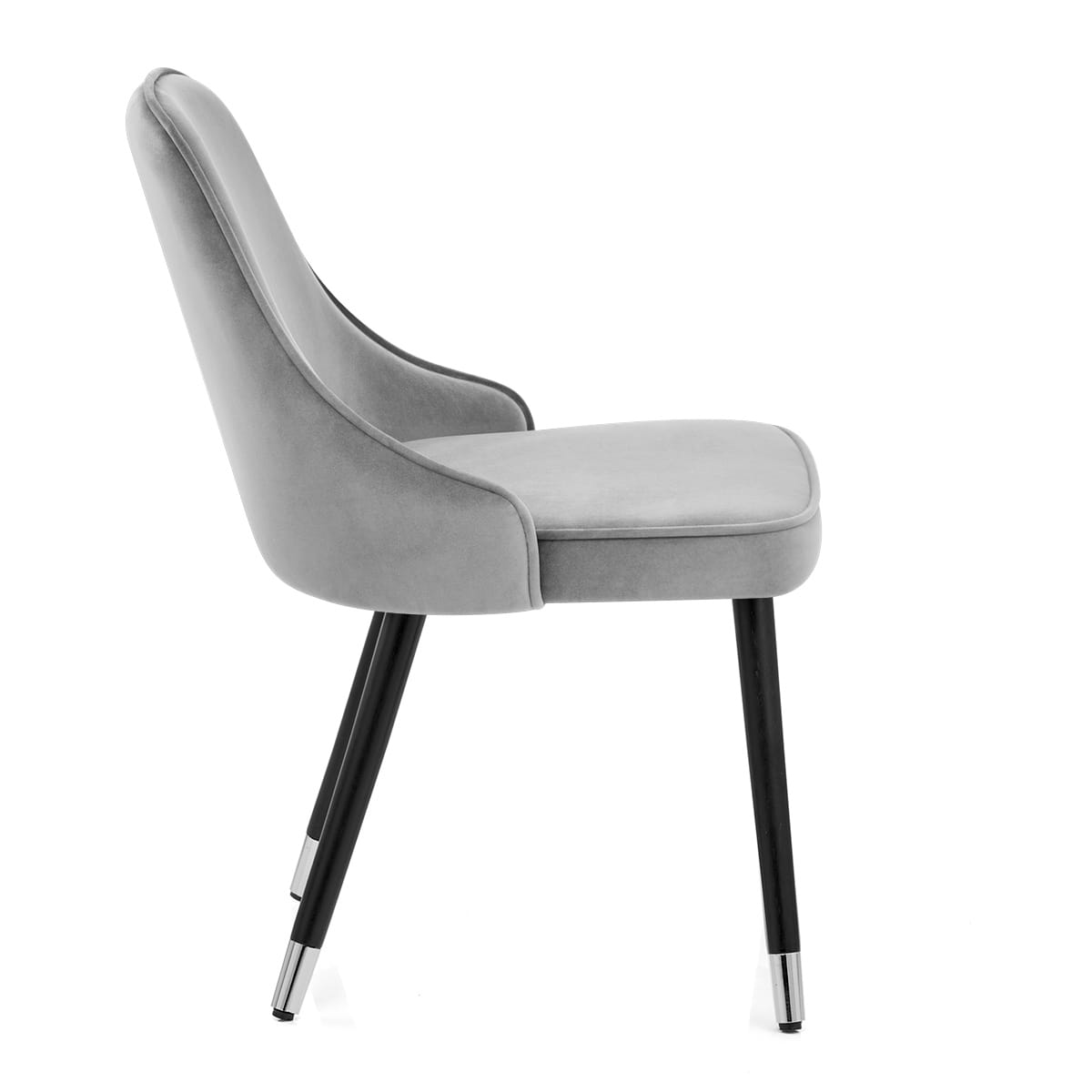 Sedia da pranzo Velluto Legno - Glam Grigio