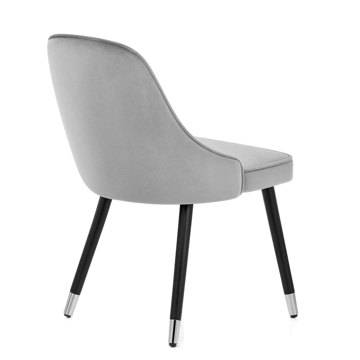 Sedia da pranzo Velluto Legno - Glam Grigio