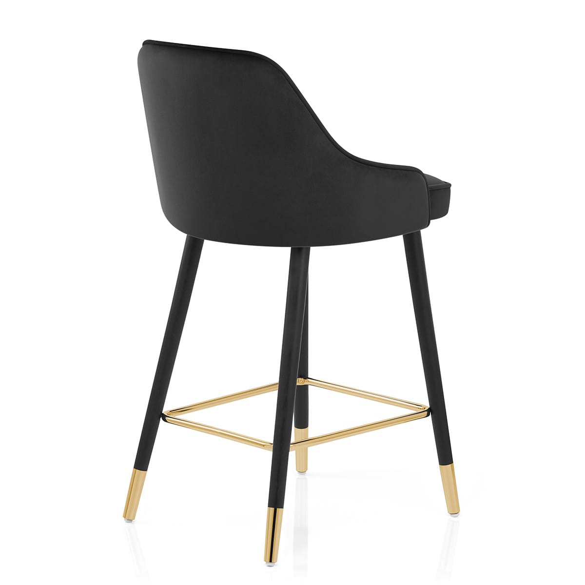 Sgabello Velluto Dorato - Glam Nero