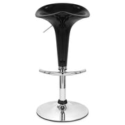 Sgabello Plastica Cromato - Gloss Coco Nero