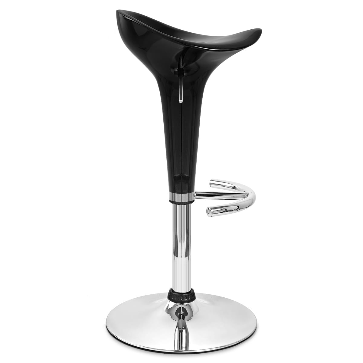 Sgabello Plastica Cromato - Gloss Coco Nero