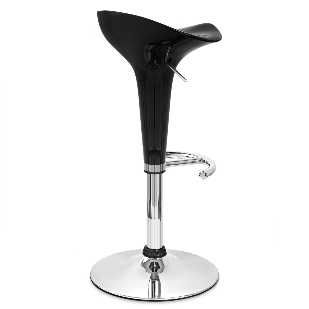 Sgabello Plastica Cromato - Gloss Coco Nero