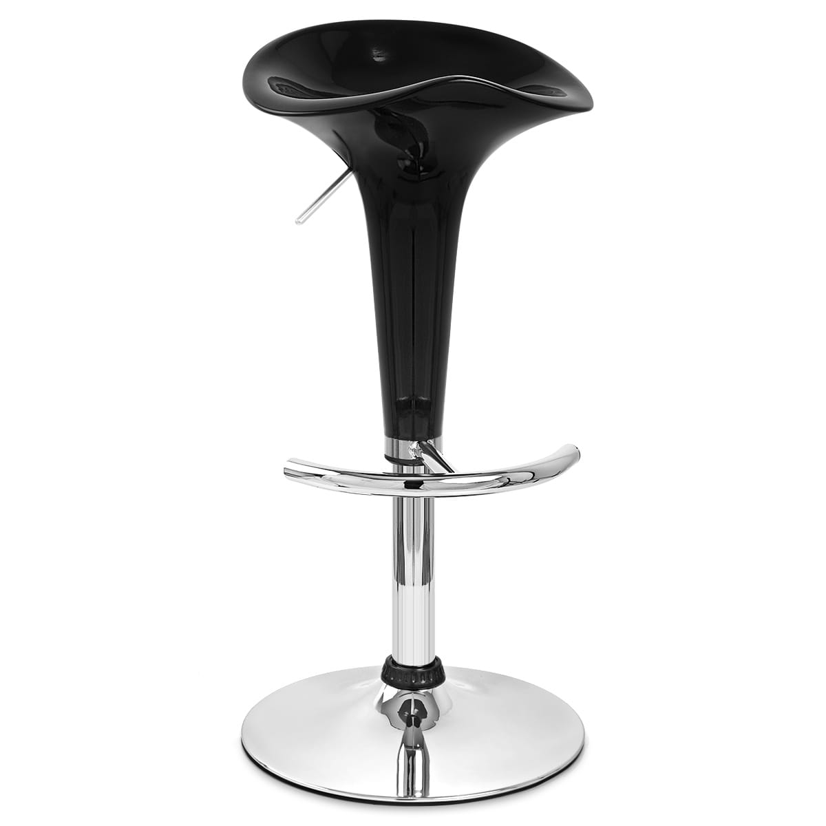 Sgabello Plastica Cromato - Gloss Coco Nero