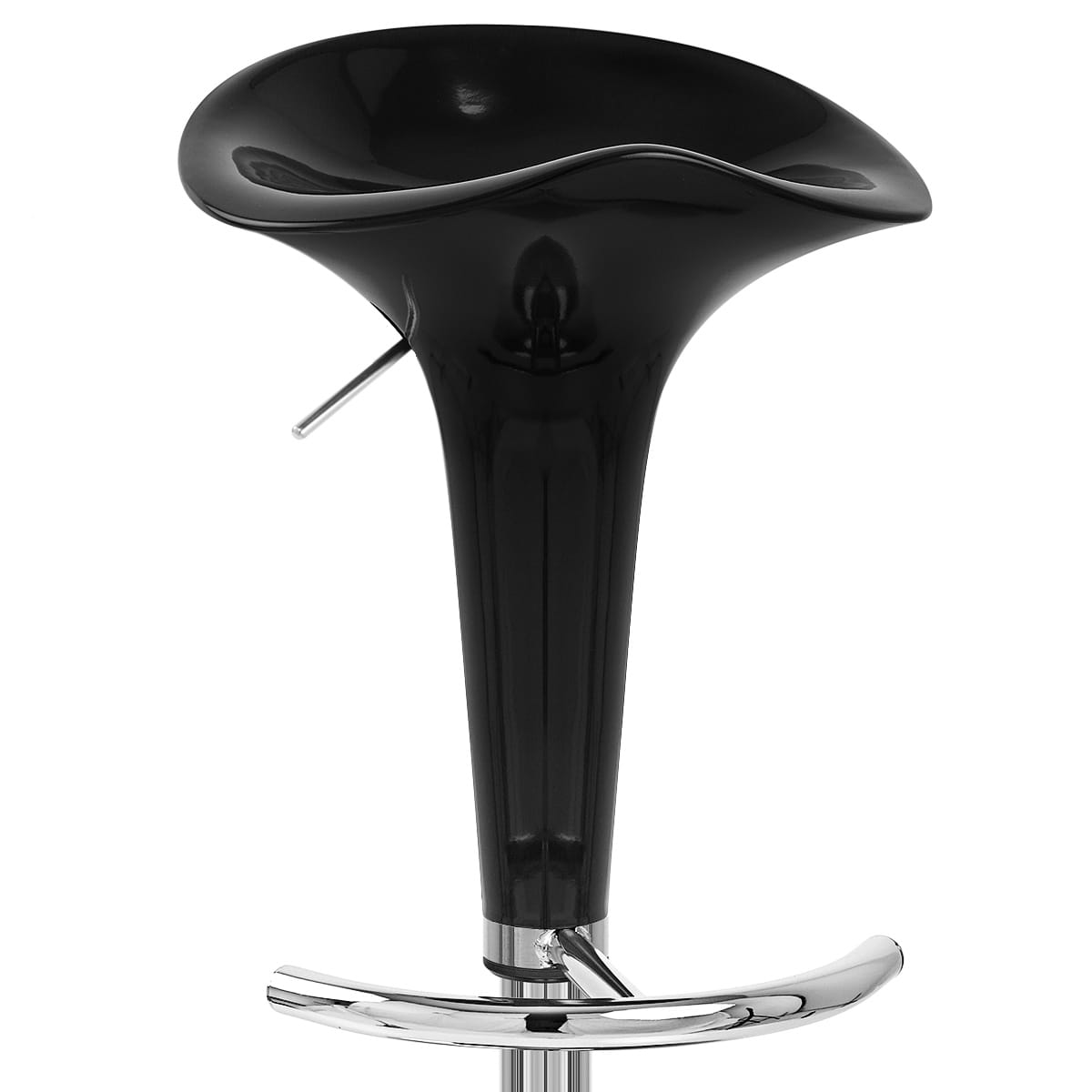 Sgabello Plastica Cromato - Gloss Coco Nero