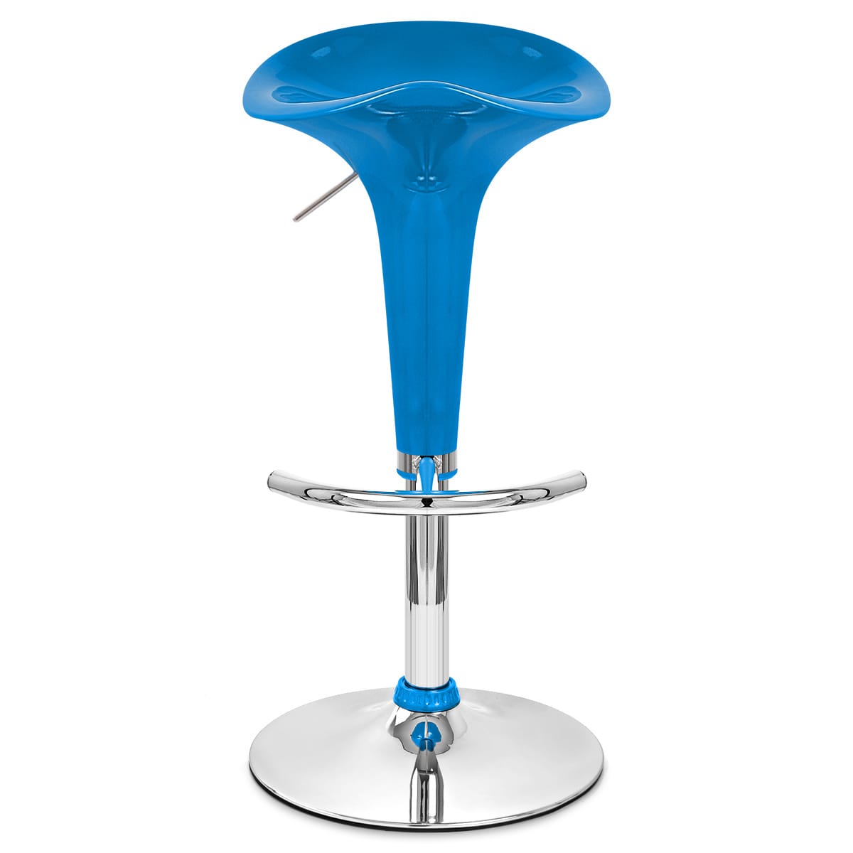 Sgabello Plastica Cromato - Gloss Coco Blu