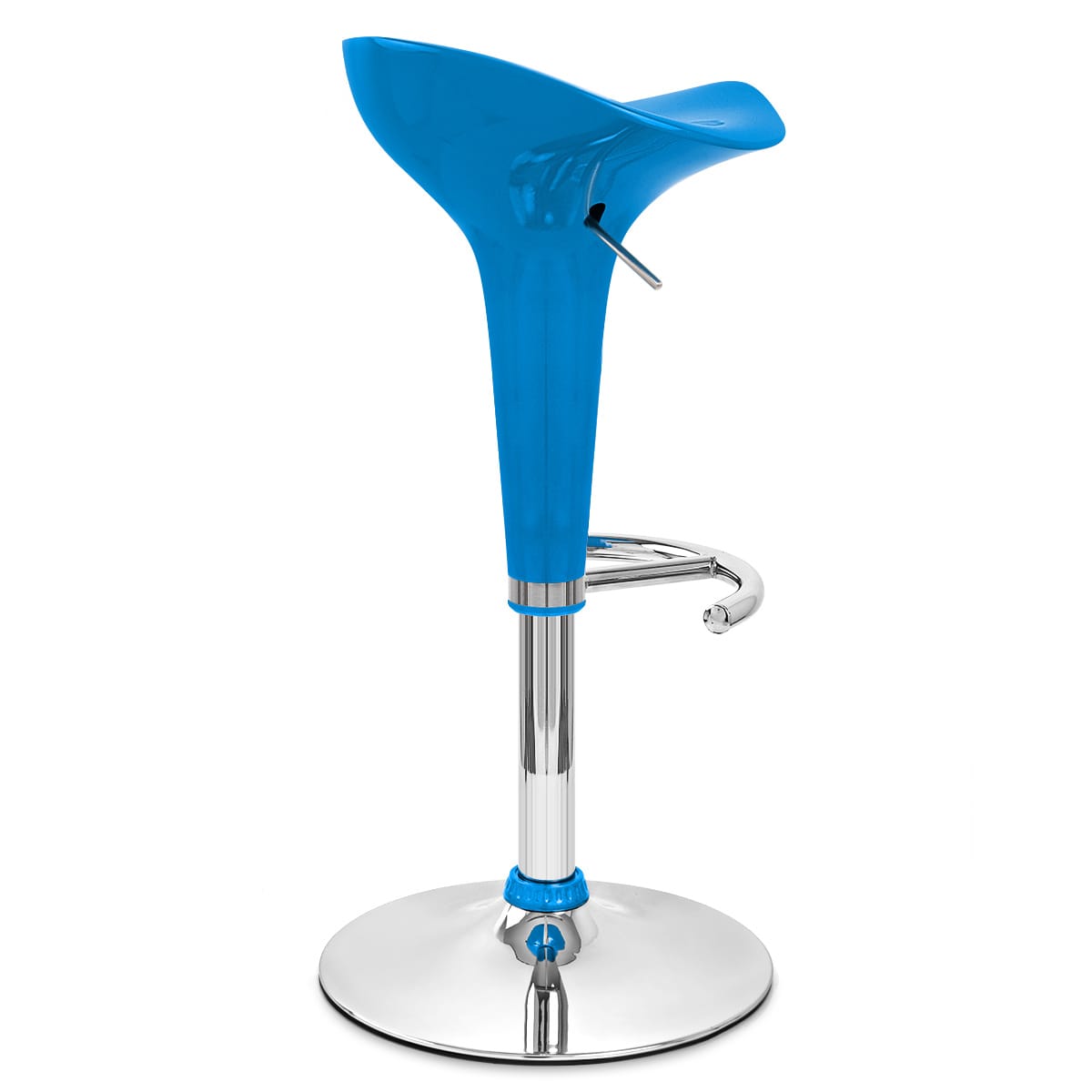 Sgabello Plastica Cromato - Gloss Coco Blu