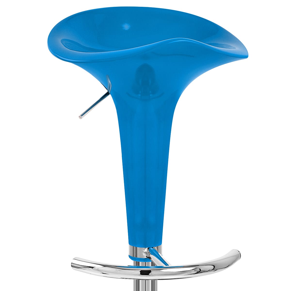 Sgabello Plastica Cromato - Gloss Coco Blu