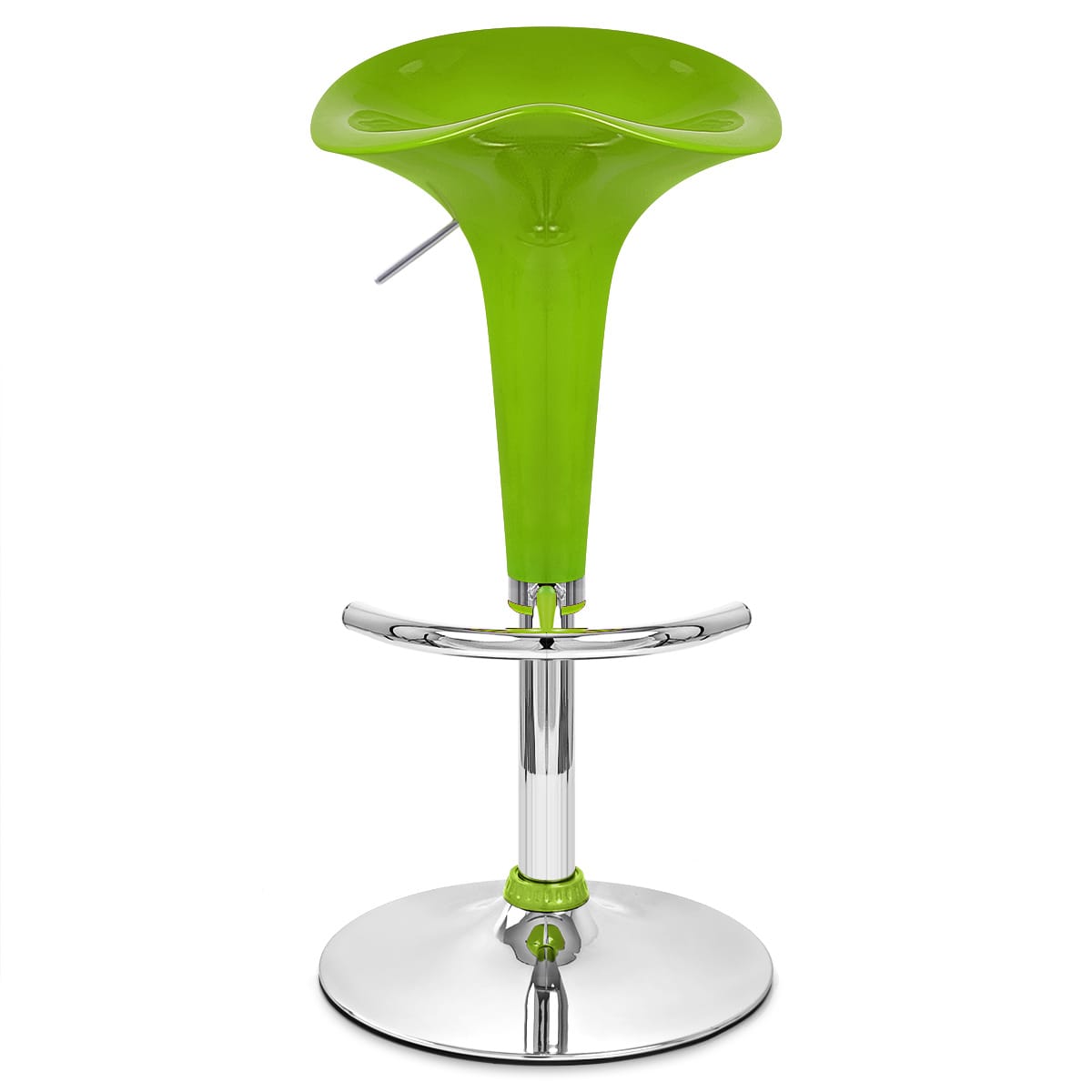 Sgabello Plastica Cromato - Gloss Coco Verde