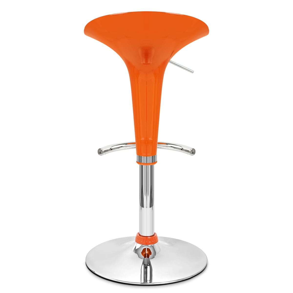 Sgabello Plastica Cromato - Gloss Coco Arancione