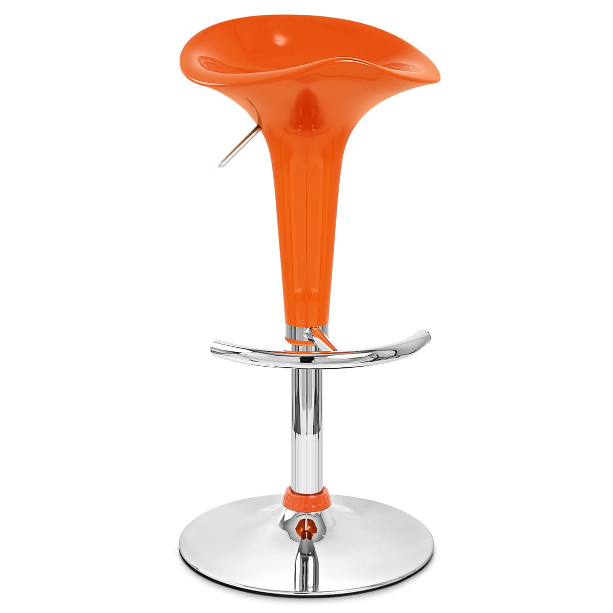 Sgabello Plastica Cromato - Gloss Coco Arancione
