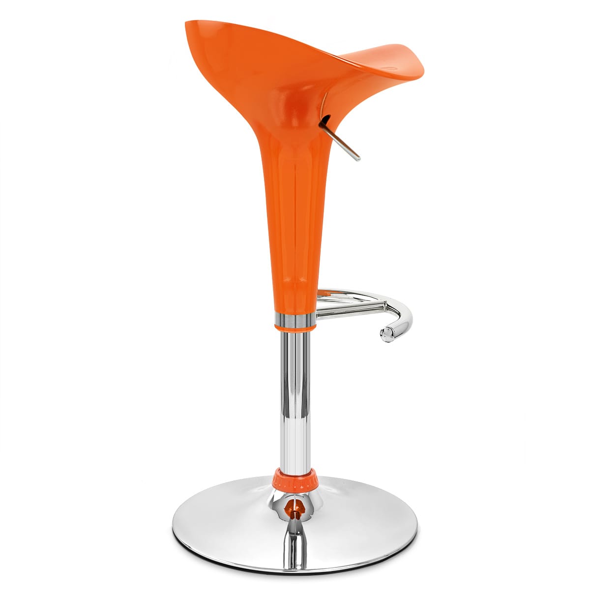 Sgabello Plastica Cromato - Gloss Coco Arancione