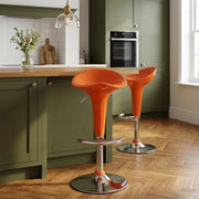 Sgabello Plastica Cromato - Gloss Coco Arancione