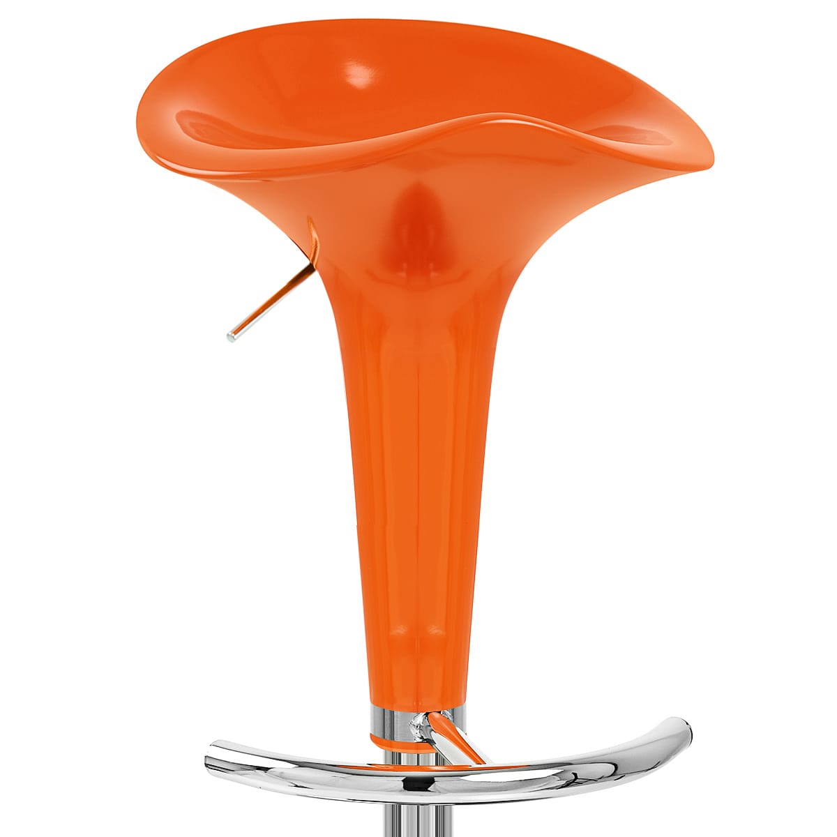 Sgabello Plastica Cromato - Gloss Coco Arancione