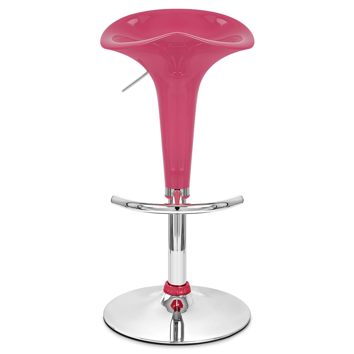 Sgabello Plastica Cromato - Gloss Coco Rosa