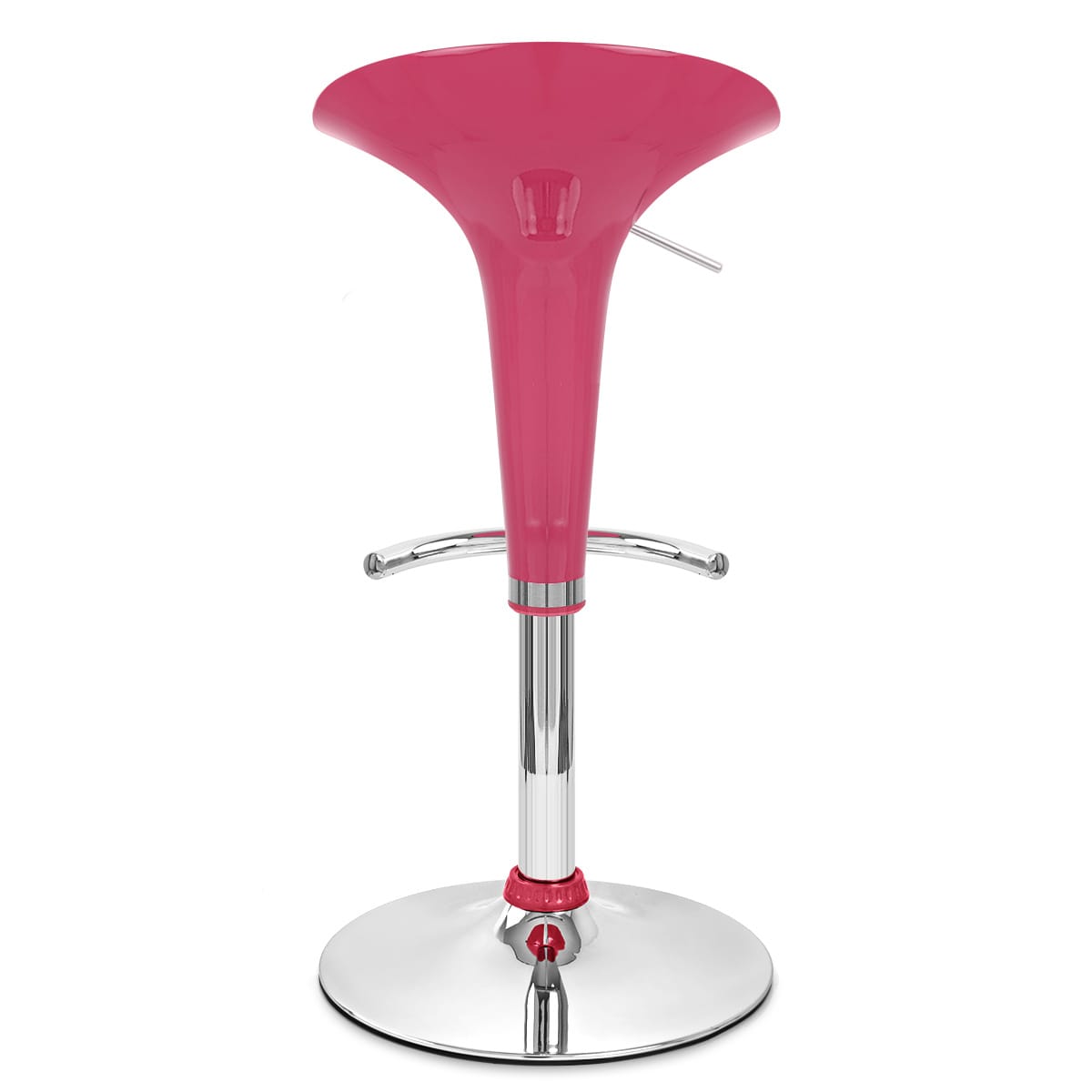 Sgabello Plastica Cromato - Gloss Coco Rosa