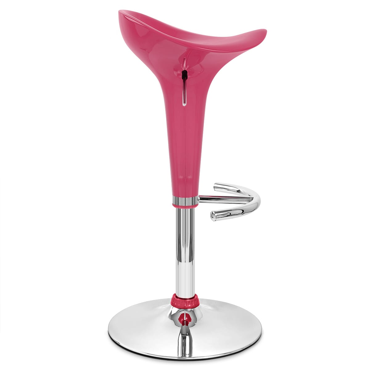 Sgabello Plastica Cromato - Gloss Coco Rosa