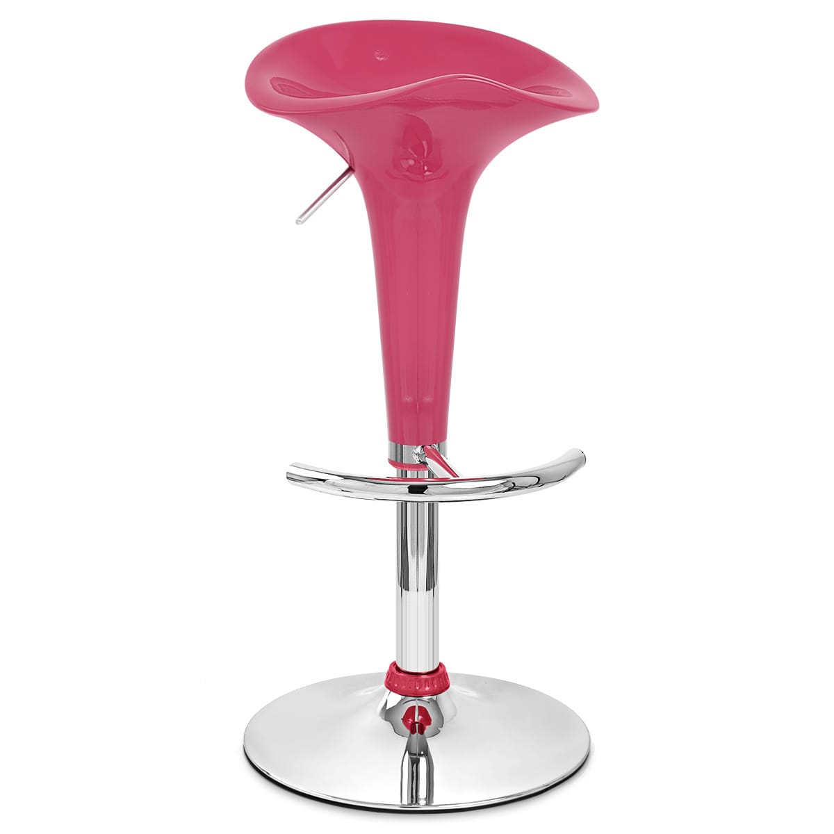 Sgabello Plastica Cromato - Gloss Coco Rosa