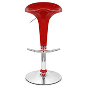 Sgabello Plastica Cromato - Gloss Coco Rosso