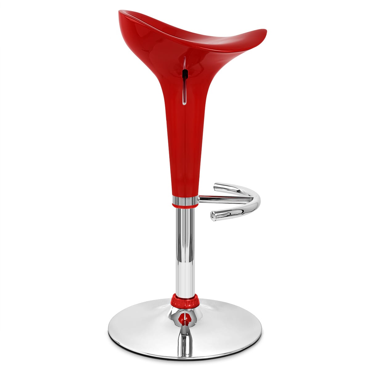 Sgabello Plastica Cromato - Gloss Coco Rosso
