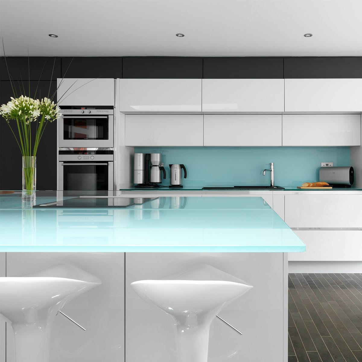 Sgabello Plastica Cromato - Gloss Coco Bianco
