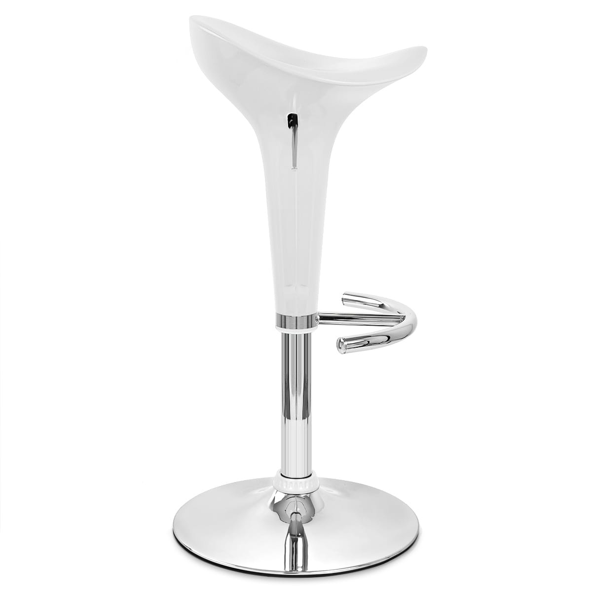 Sgabello Plastica Cromato - Gloss Coco Bianco