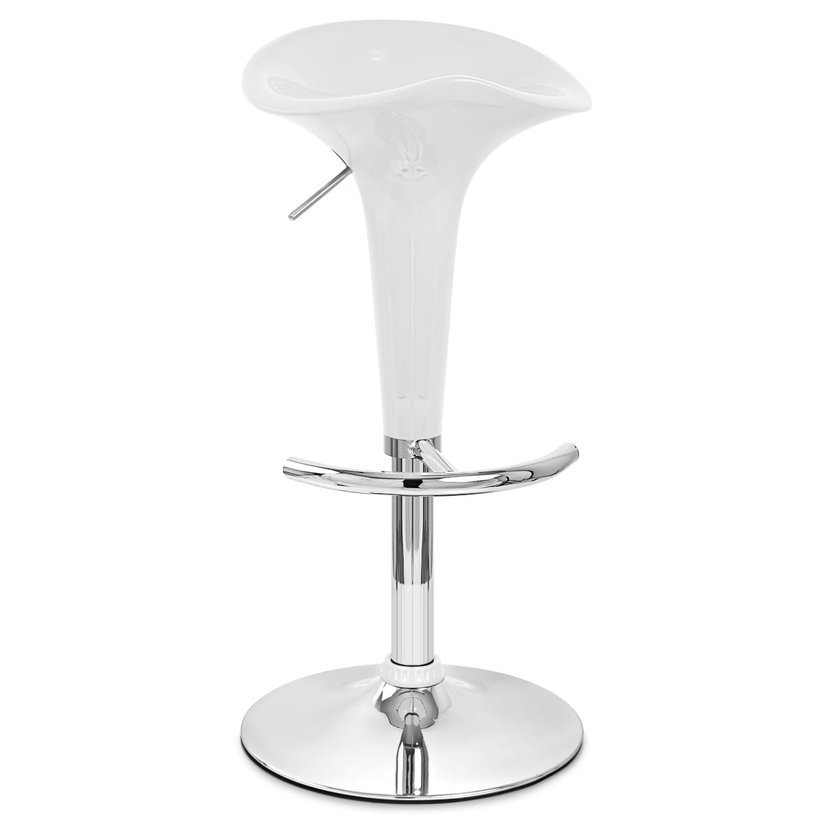 Sgabello Plastica Cromato - Gloss Coco Bianco