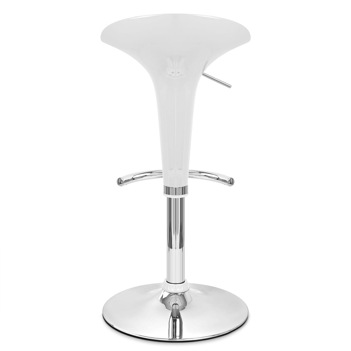 Sgabello Plastica Cromato - Gloss Coco Bianco