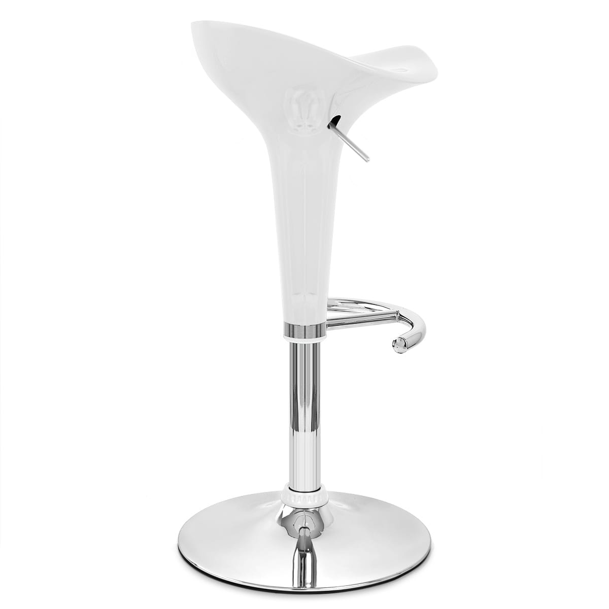 Sgabello Plastica Cromato - Gloss Coco Bianco