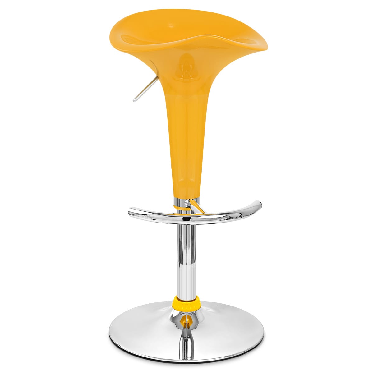 Sgabello Plastica Cromato - Gloss Coco Giallo