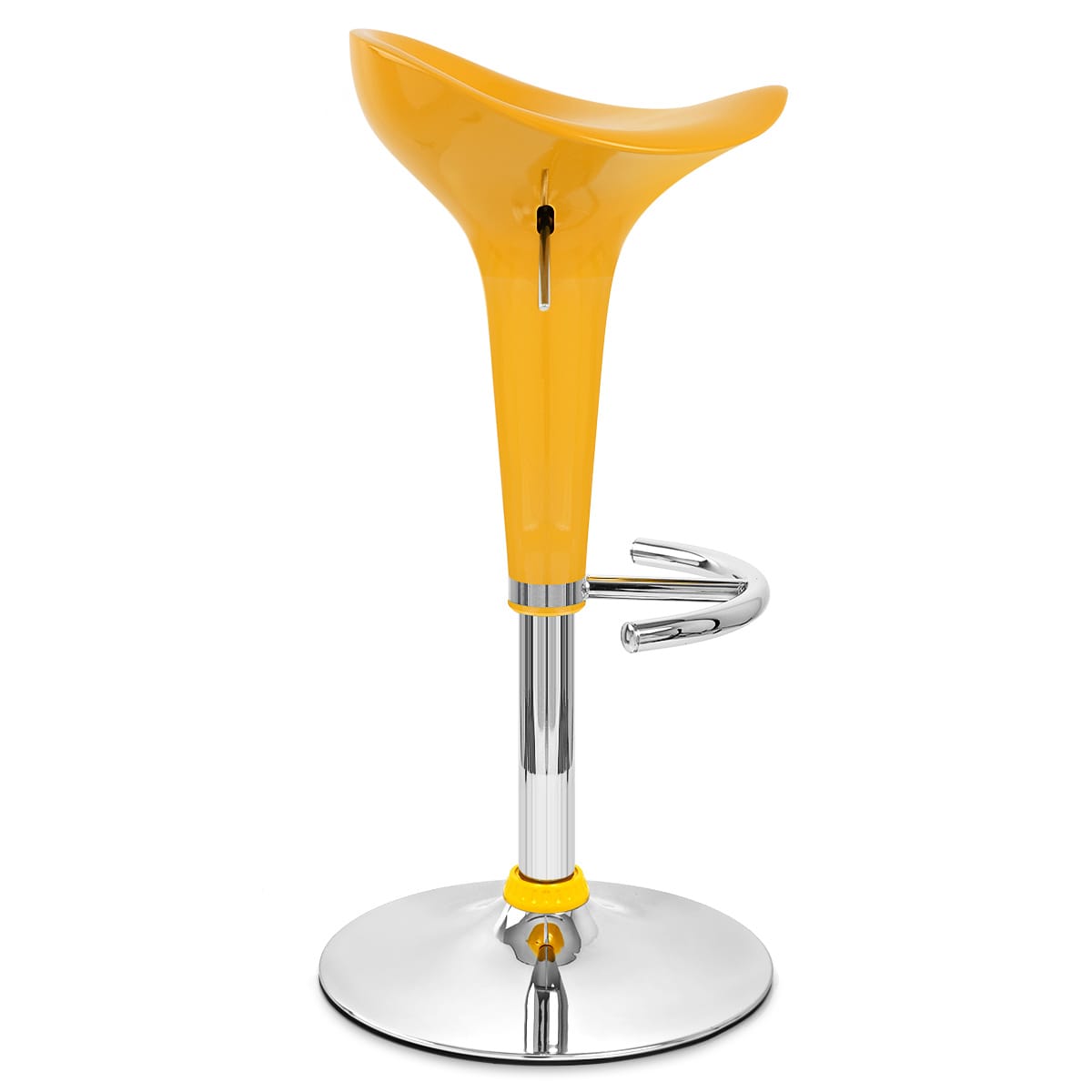 Sgabello Plastica Cromato - Gloss Coco Giallo