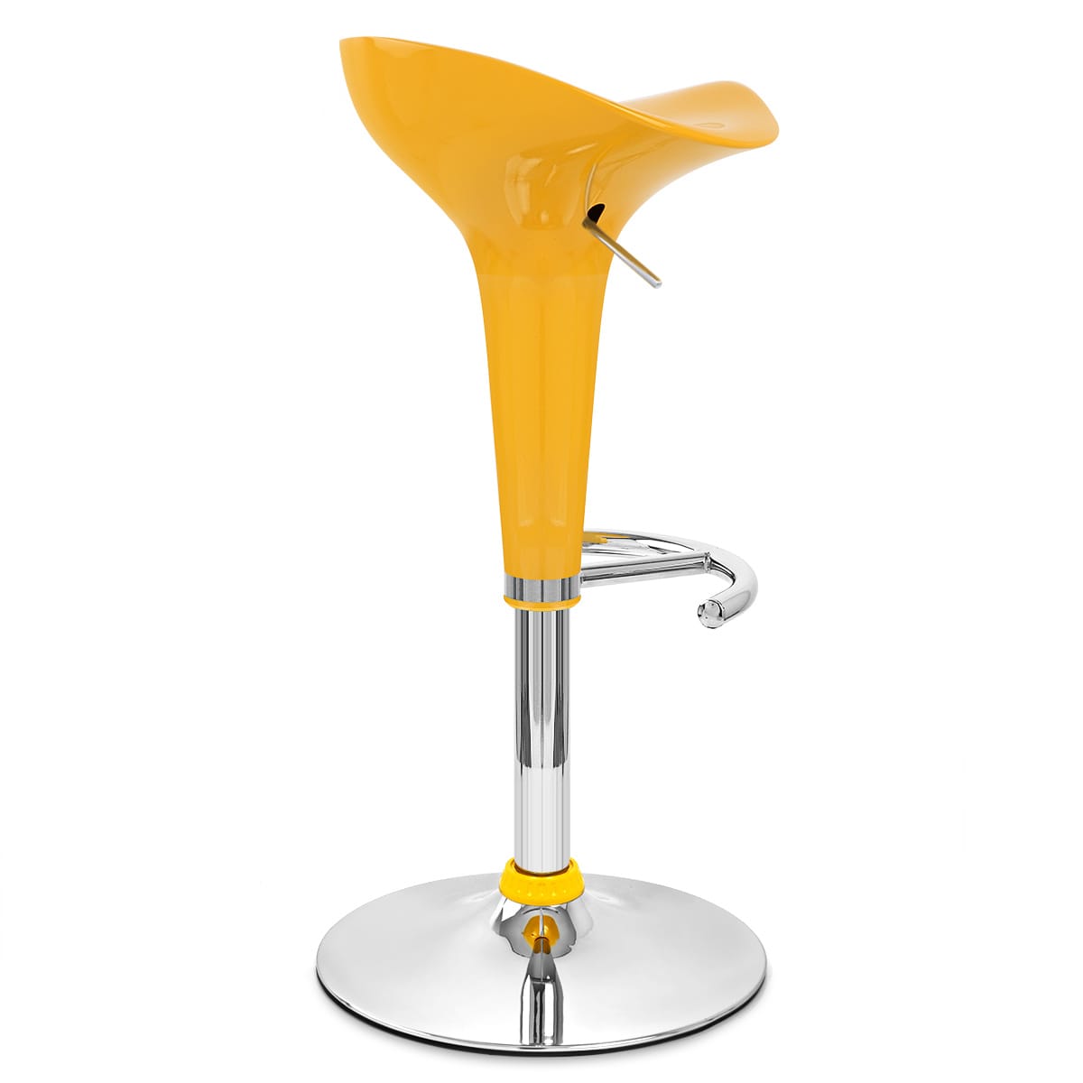 Sgabello Plastica Cromato - Gloss Coco Giallo