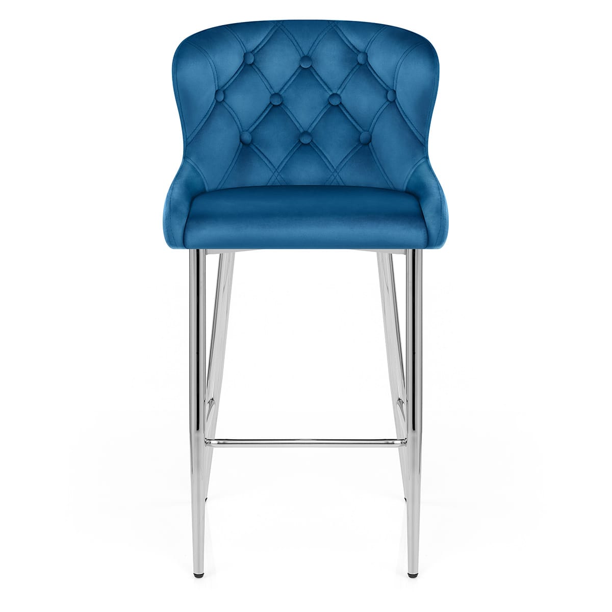 Sgabello Velluto Cromato - Grace Blu