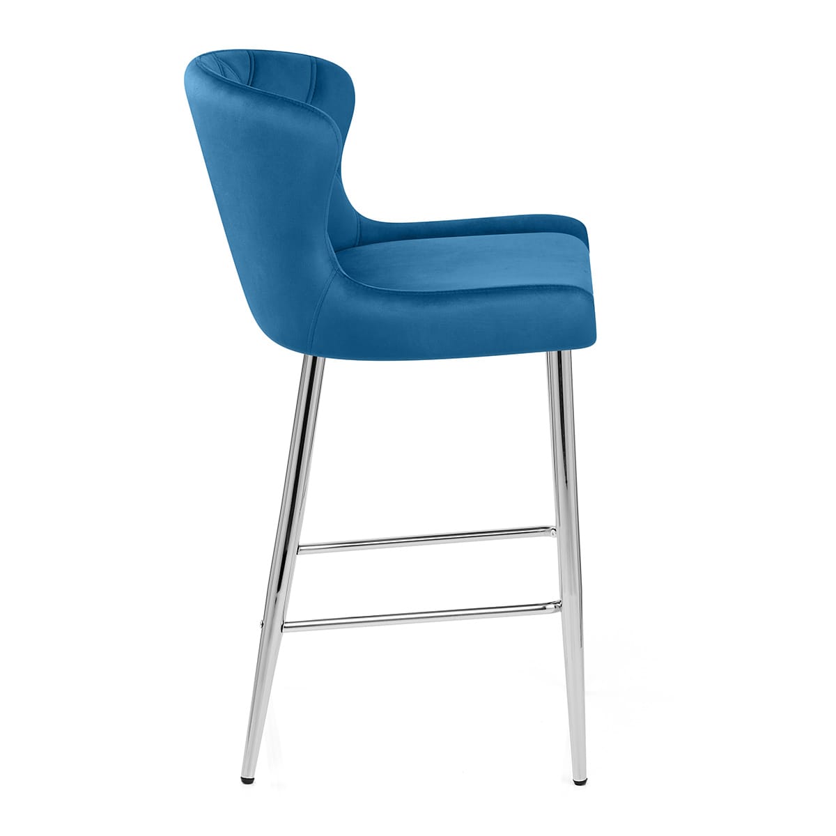 Sgabello Velluto Cromato - Grace Blu
