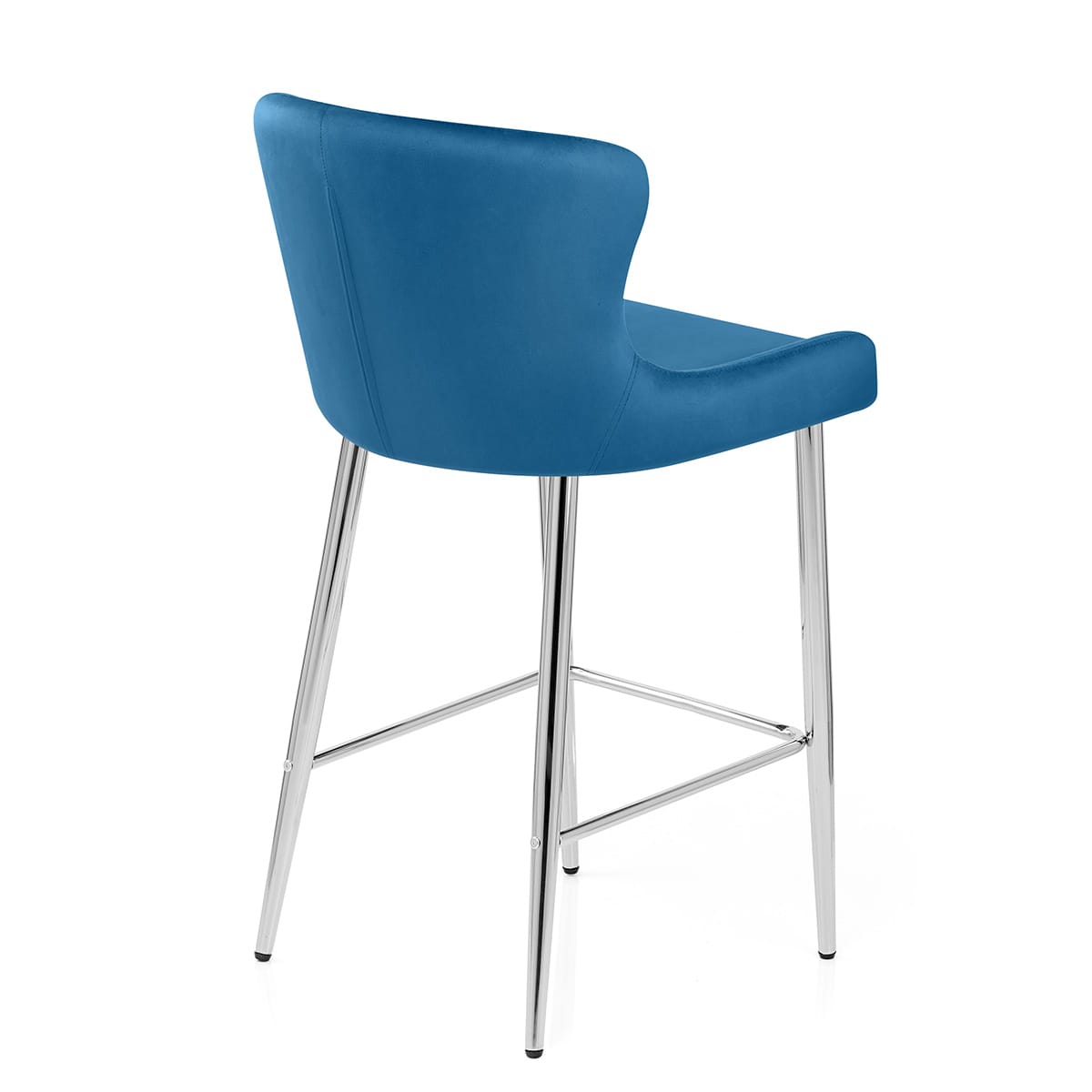 Sgabello Velluto Cromato - Grace Blu