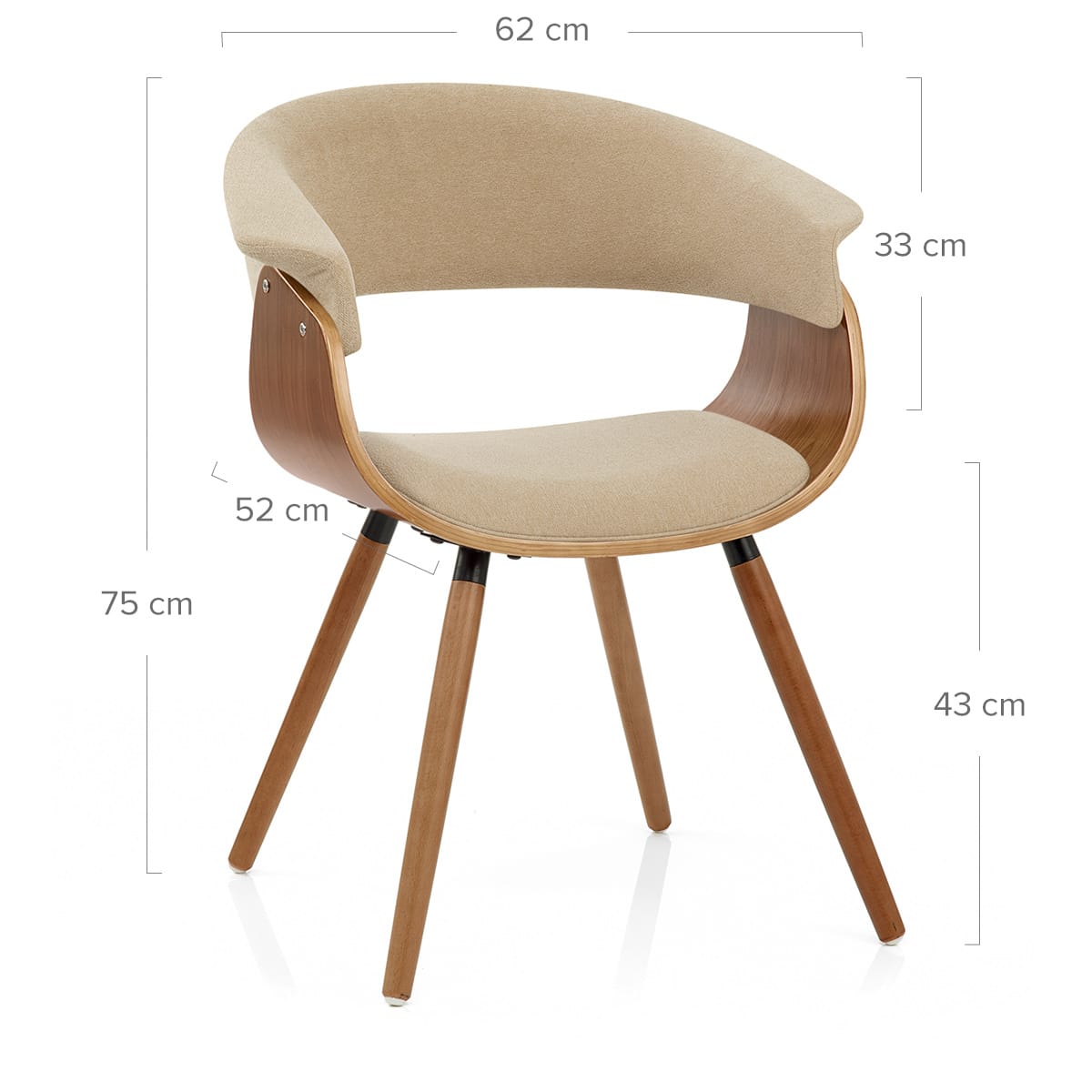 Sedia Tessuto Legno - Grafton Crema