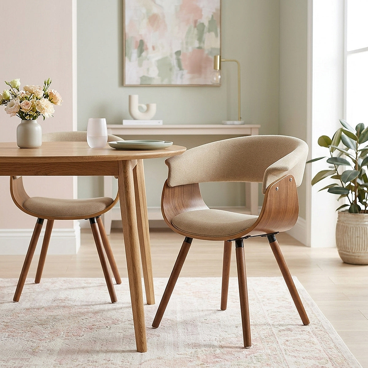 Sedia Tessuto Legno - Grafton Crema