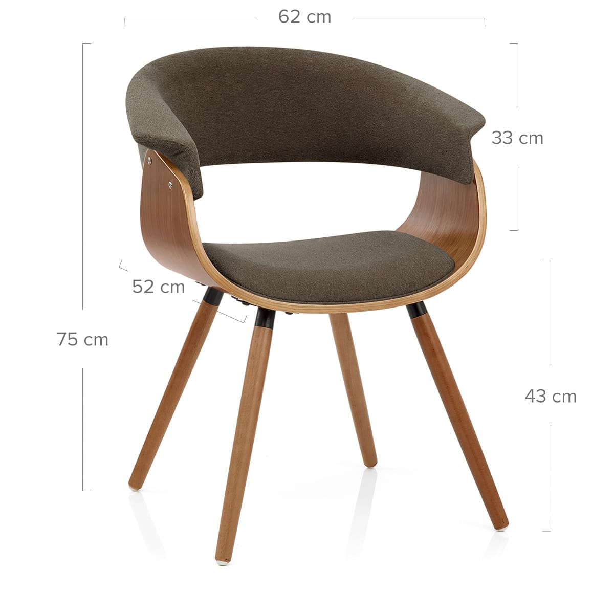 Sedia Tessuto Legno - Grafton Marrone