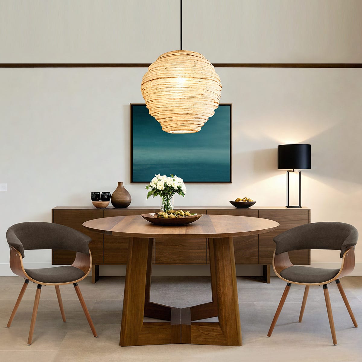 Sedia Tessuto Legno - Grafton Marrone